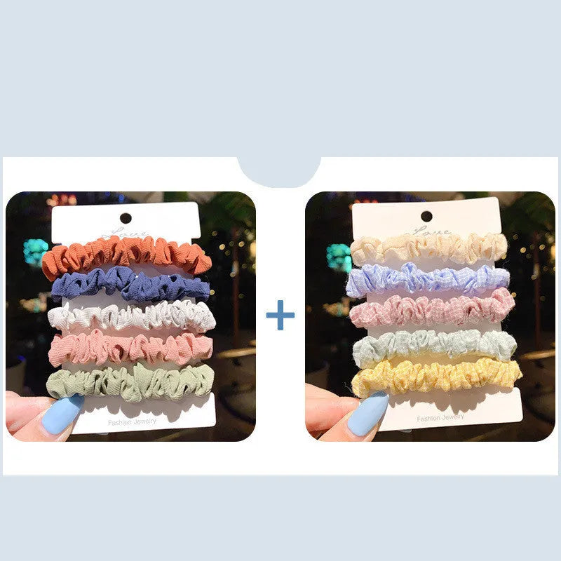 Children's hair ring and hairpin set with autumn and macaron colour options