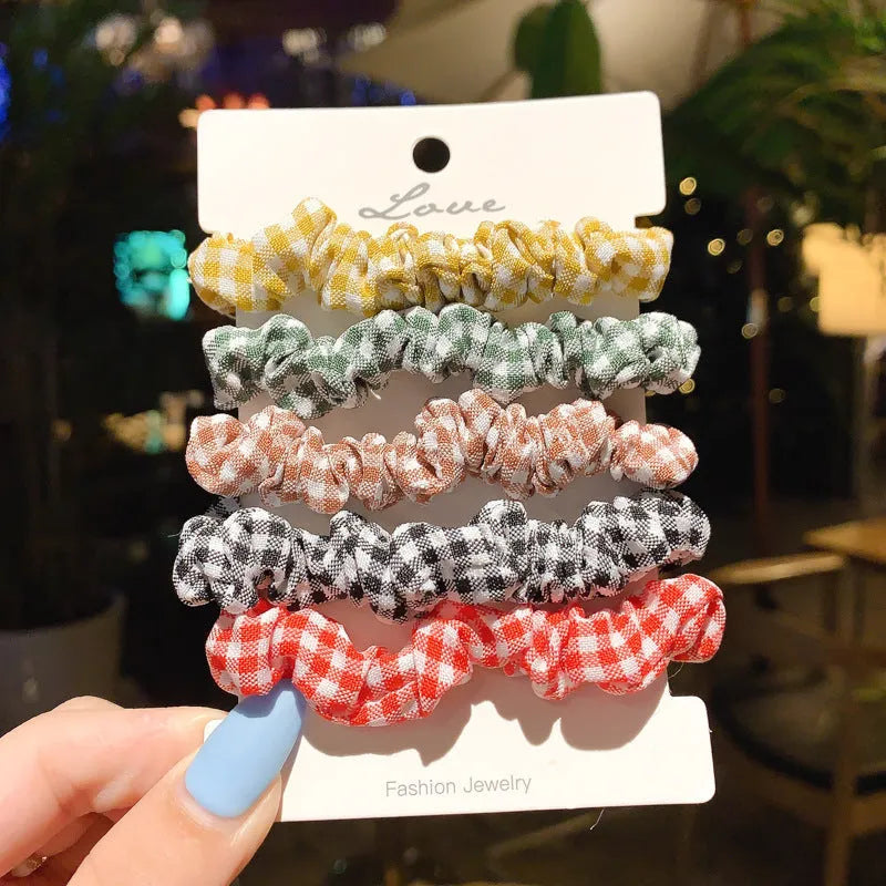 Children's hair ring and hairpin set with autumn and macaron colour options