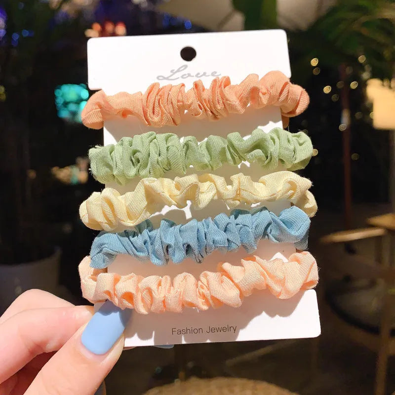 Children's hair ring and hairpin set with autumn and macaron colour options