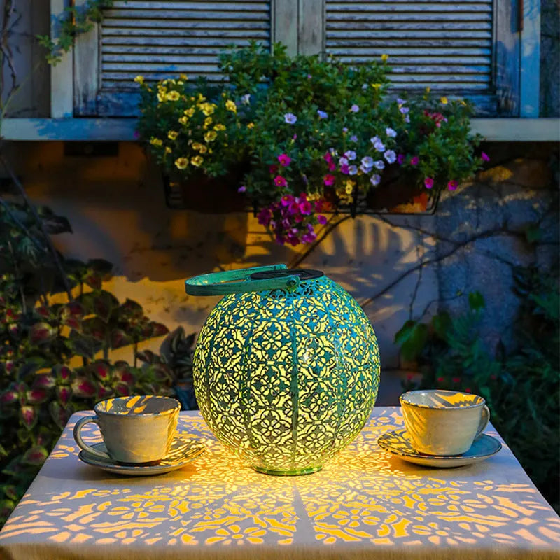 Outdoor waterproof LED landscape lamp with hollow hexagonal design for garden courtyard lighting