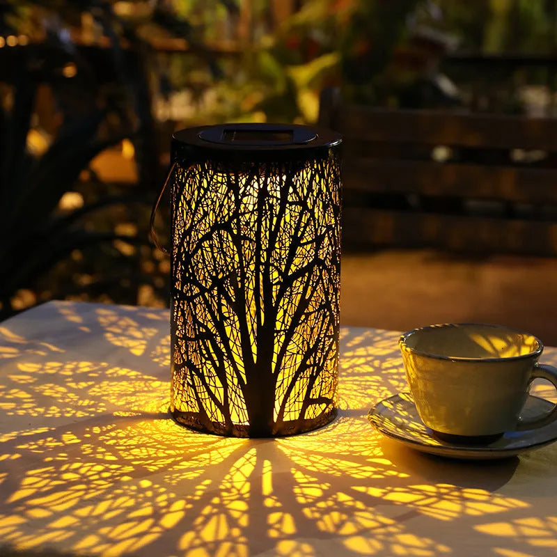 Outdoor waterproof LED landscape lamp with hollow hexagonal design for garden courtyard lighting