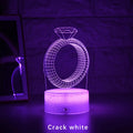 3D LED Night Light With Diamond Ring ABS Plastic Acrylic Laser Engraved 7 or 16 Colour Changes Touch Switch Remote Control USB Battery Powered Home Bedroom Decor