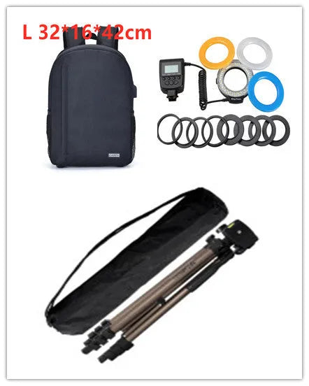 Aluminium camera tripod extended to 1.3 metres with mobile phone mounted and Bluetooth remote