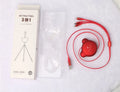 Telescopic bear-shaped USB cable with Mini USB, 30PIN, and Micro USB connectors extended