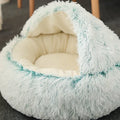 Semi-enclosed cat litter box in crystal velvet fabric, gentleman gray colour, 40cm diameter