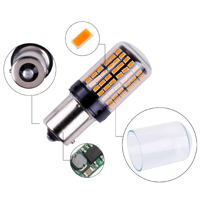 Canbus 1156 144SMD 3014 LED brake light bulb super bright red turn signal