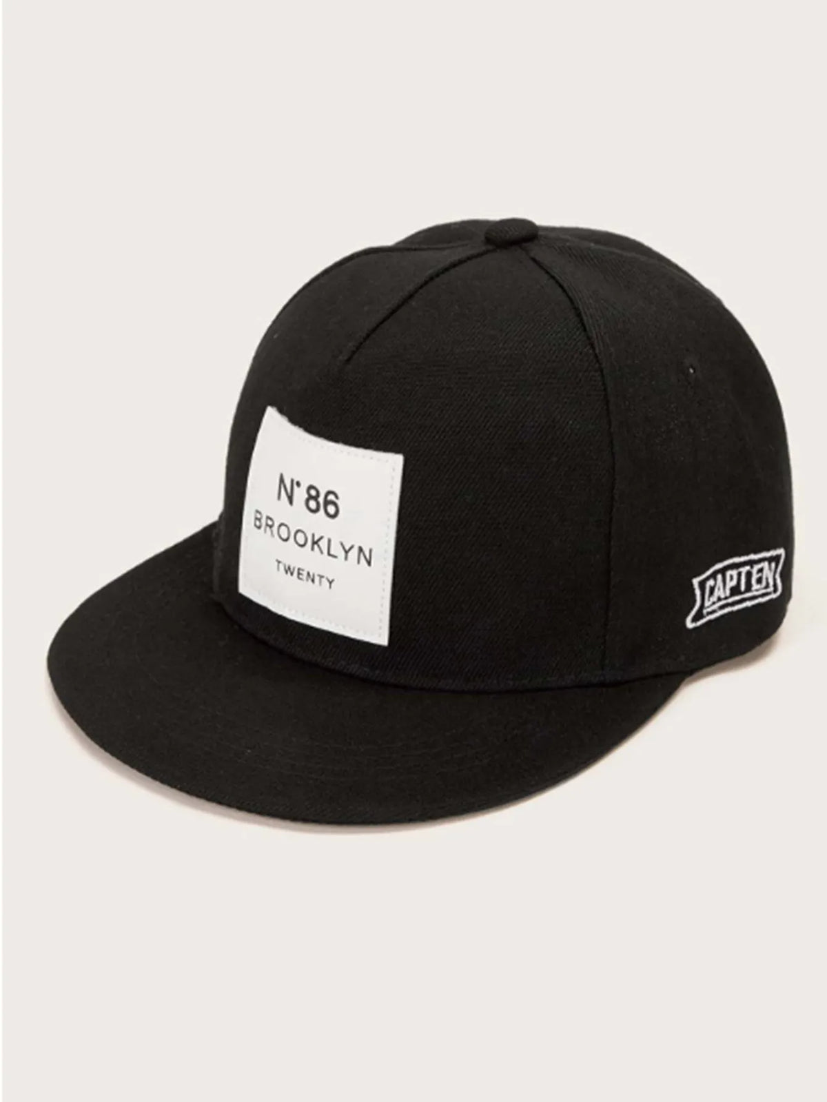 Adjustable baseball cap with Korean N86 letter design in black for sun protection