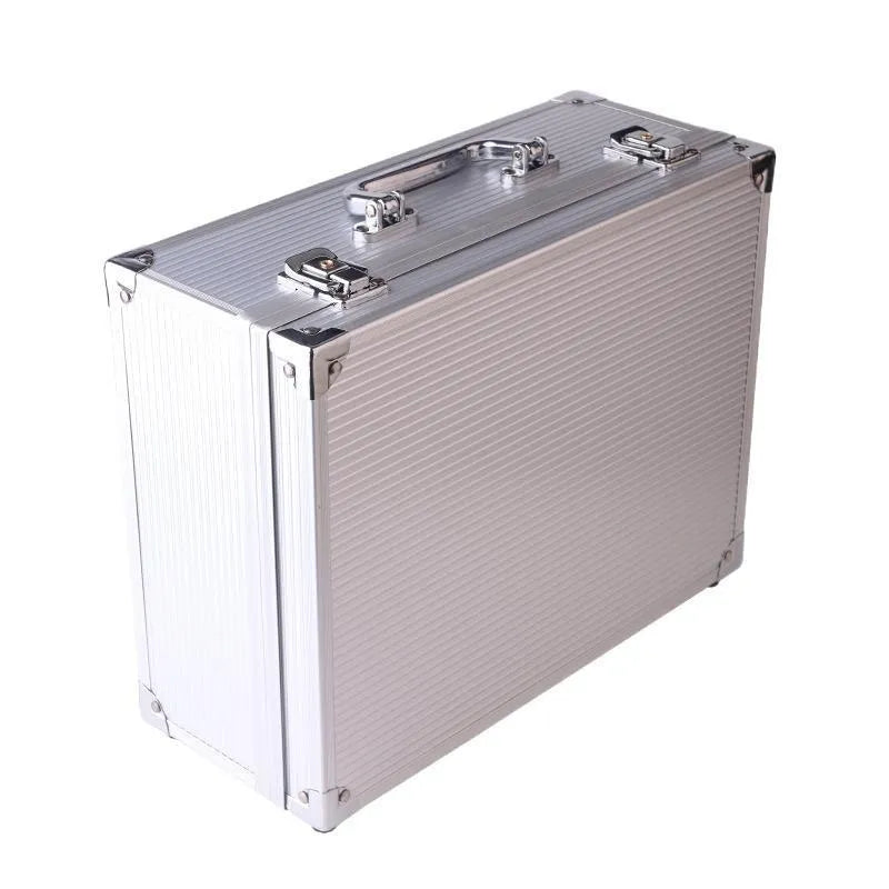 Black aluminium alloy tattoo equipment storage box for machine kits.