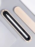 Walnut solid wood stylus pen storage box with silicone lining, open lid showing pen slot