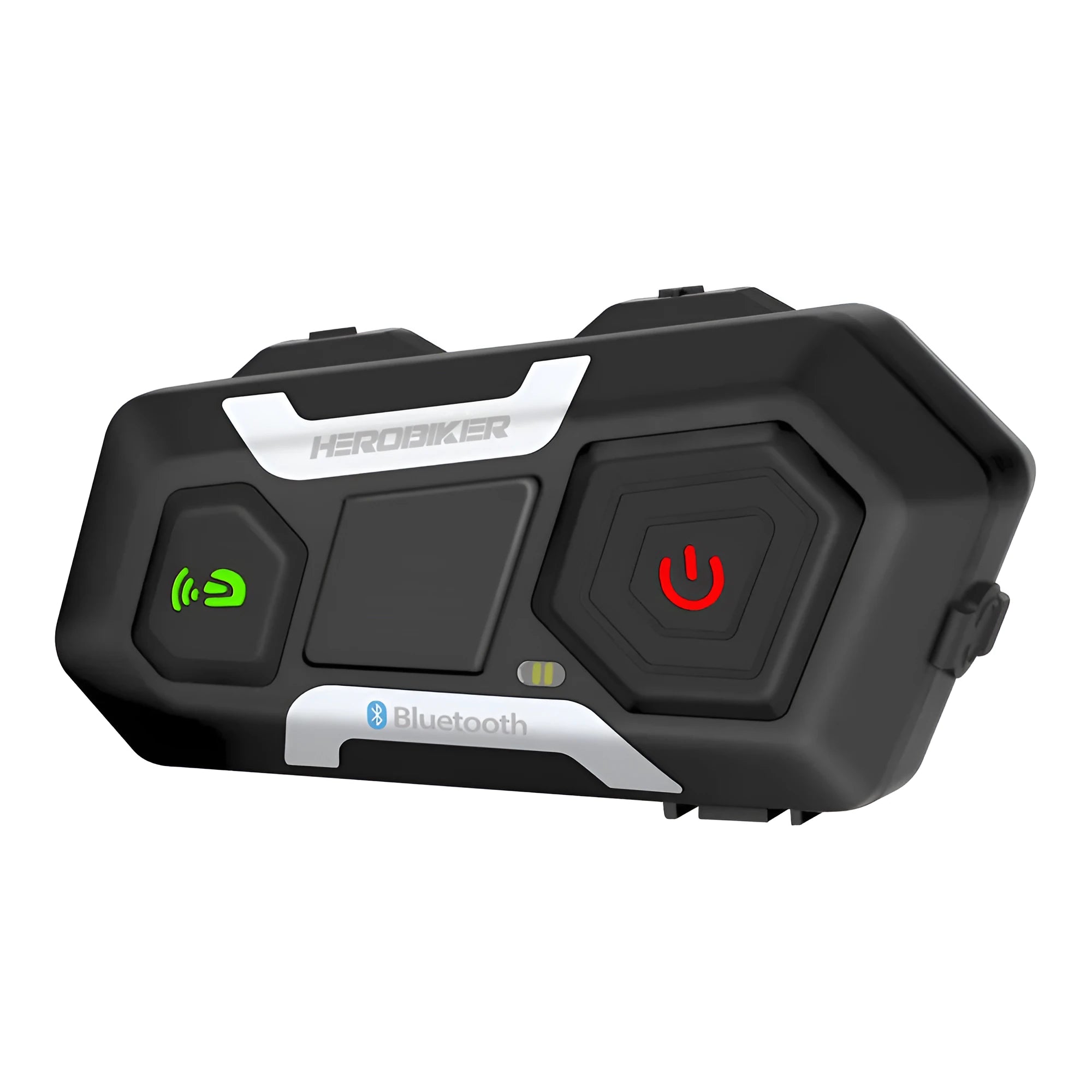 HEROBIKER motorcycle intercom helmet headset with black casing, waterproof design, and built-in speakers