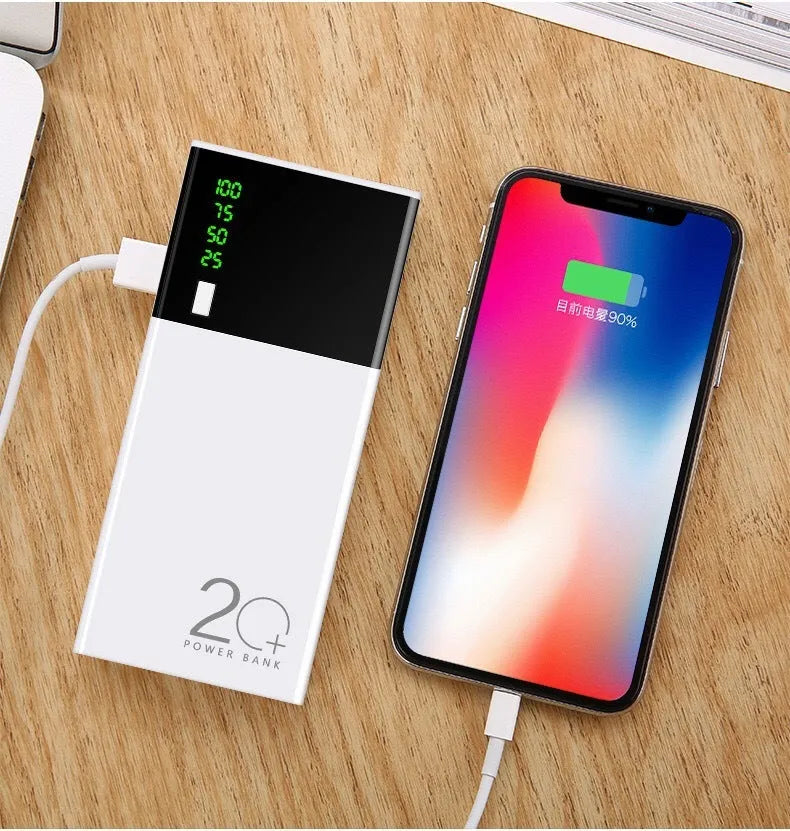 Black rice customised 20000mAh power bank showing 135x60x20mm dimensions