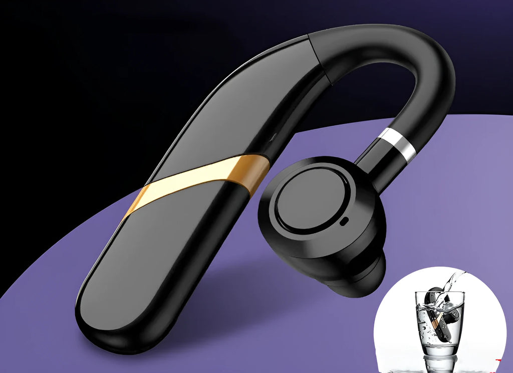 X9 black single ear hanging Bluetooth headset with charging compartment