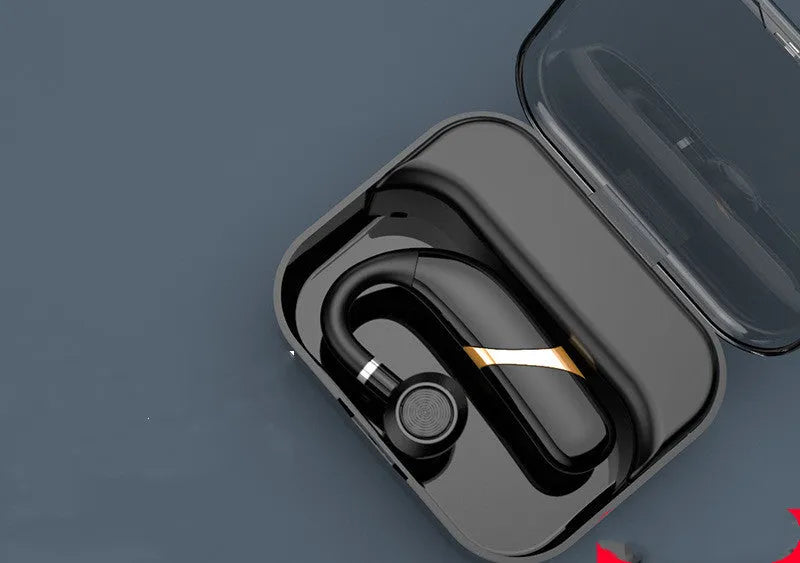X9 black single ear hanging Bluetooth headset with charging compartment