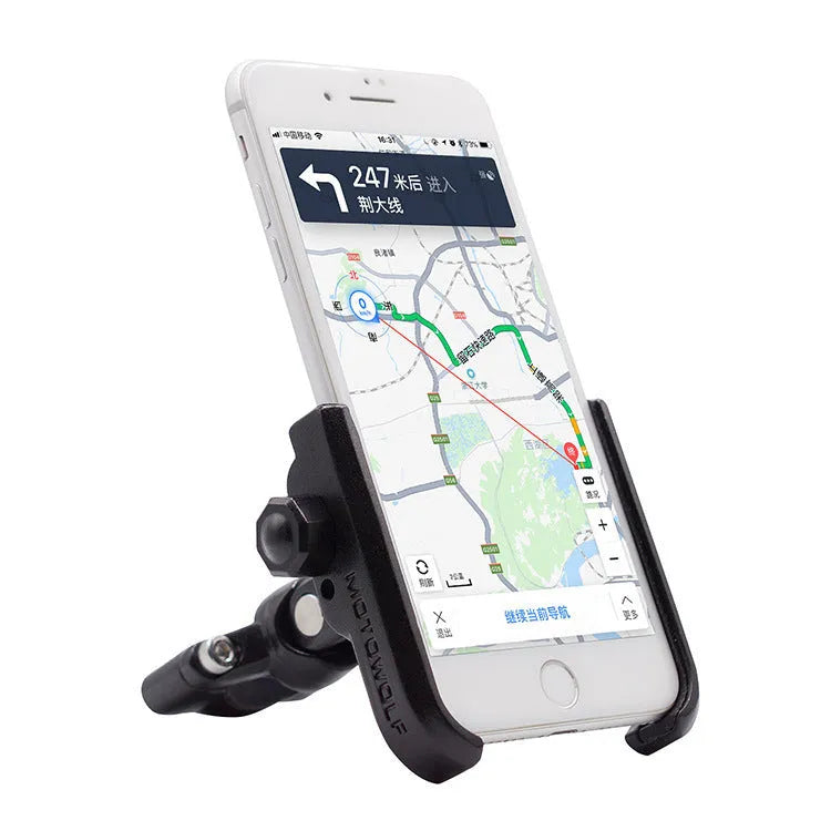 Bicycle riding navigation mobile phone holder in black for motorcycles electric vehicles and bicycles