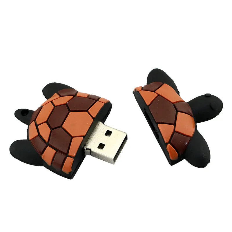 Cartoon turtle USB flash drive available in brown, green, light brown and pink with 4GB to 64GB capacity options
