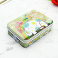Creative tinplate storage box square 90x65x25mm with black dots design for jewellery and cards