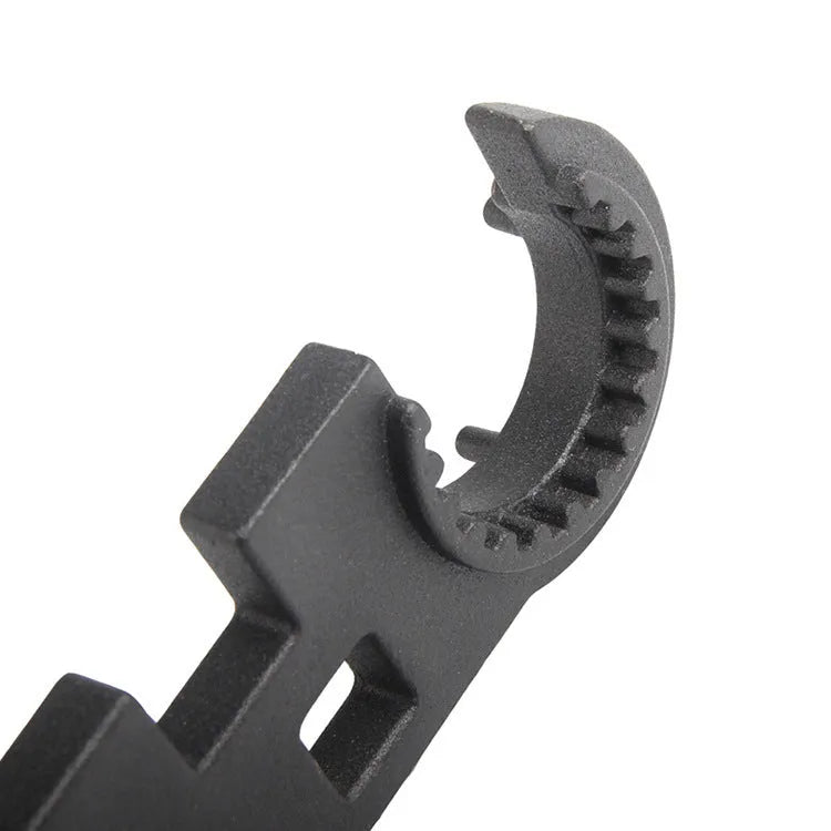 Black all-steel combination wrench for AR-15 and M4 rifle maintenance with dual purpose design