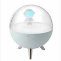 USB cartoon night light with plastic shade in blue colour option for bedroom or desk use