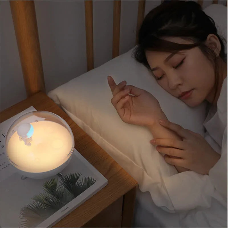 Cartoon guardian USB LED night light desk lamp in modern simple design