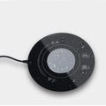Hot and cold coaster with tempered glass surface and USB cable in ivory white or black