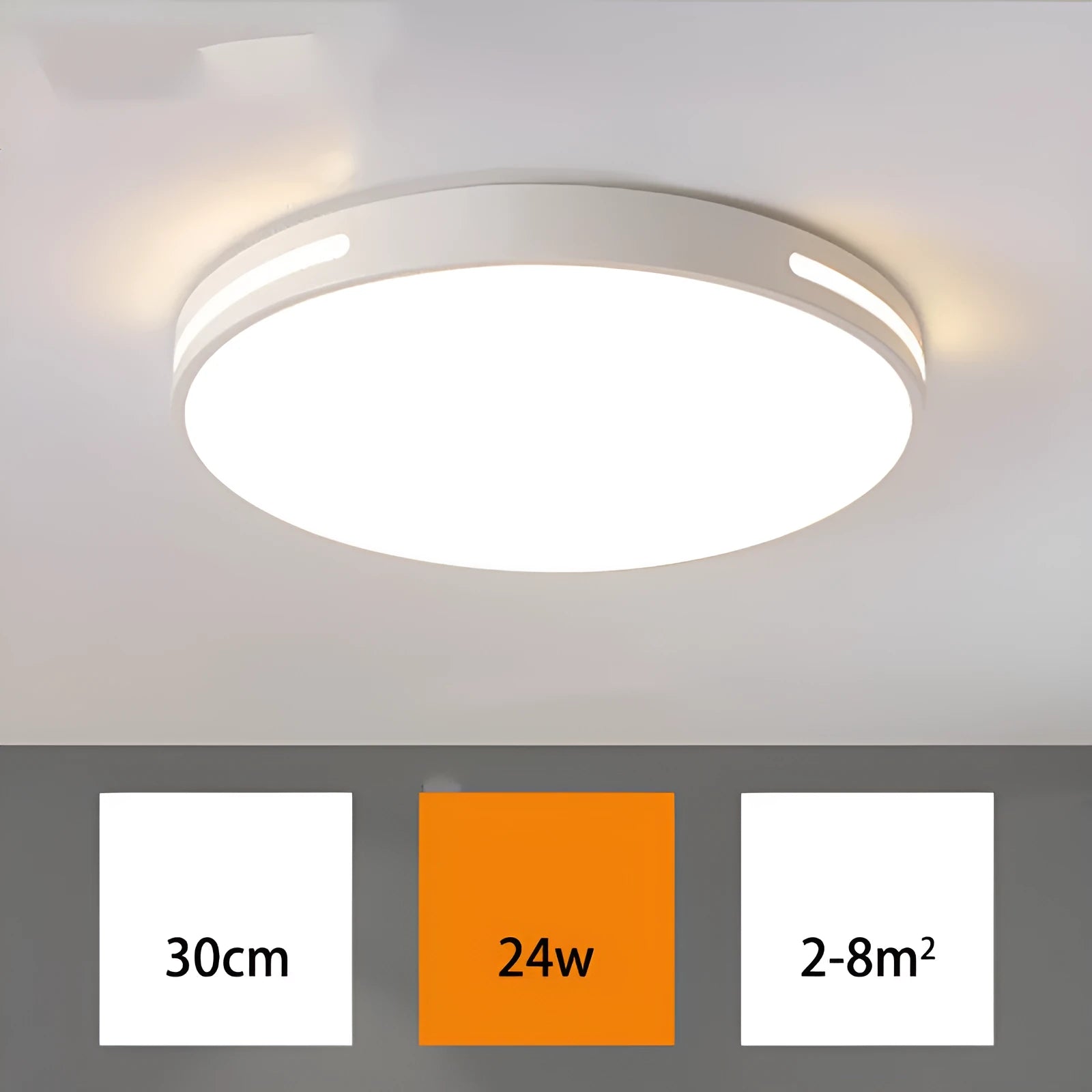 Round modern LED ceiling lamp with acrylic shade and remote control