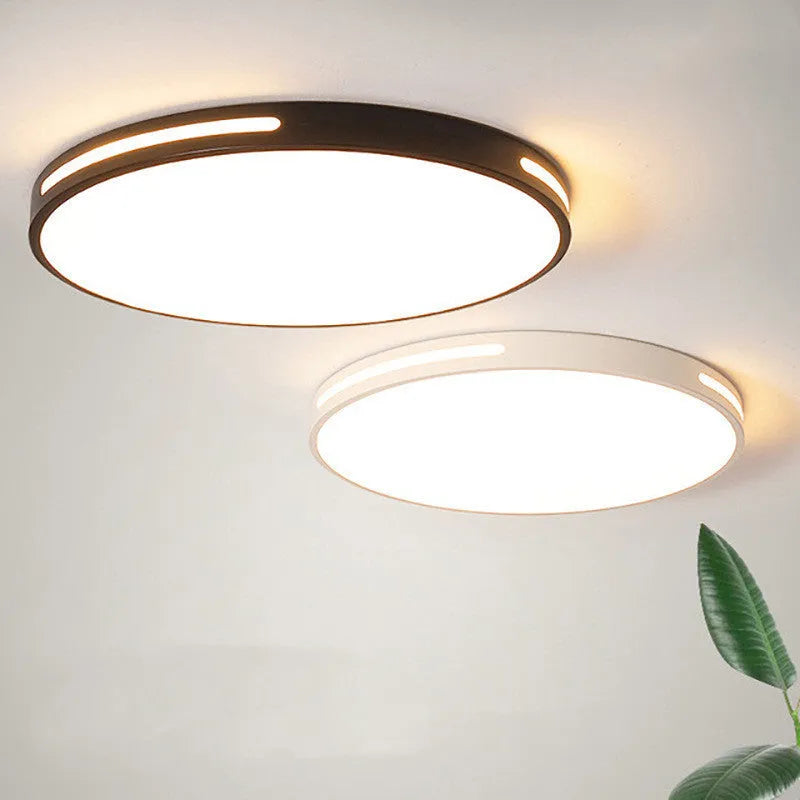 Round modern LED ceiling lamp with acrylic shade and remote control