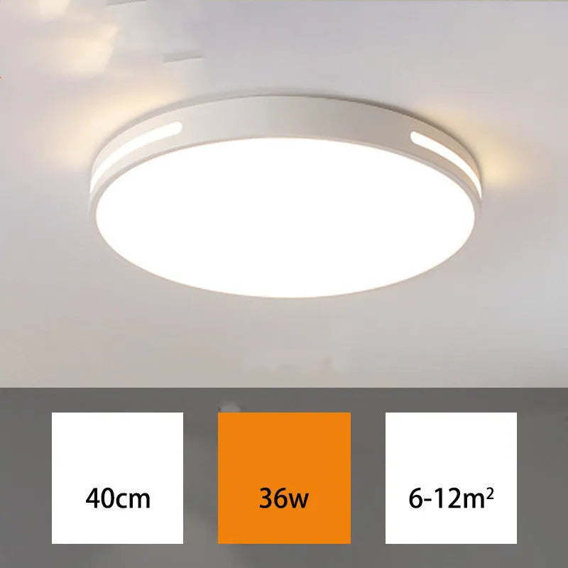 Round modern LED ceiling lamp with acrylic shade and remote control