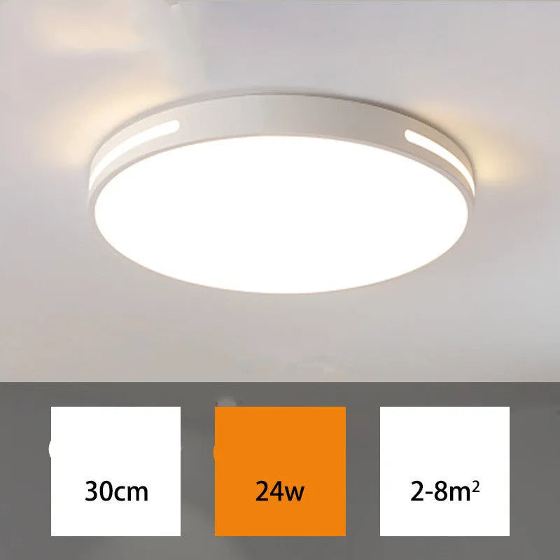 Round modern LED ceiling lamp with acrylic shade and remote control