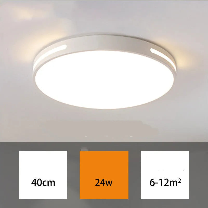 Round modern LED ceiling lamp with acrylic shade and remote control
