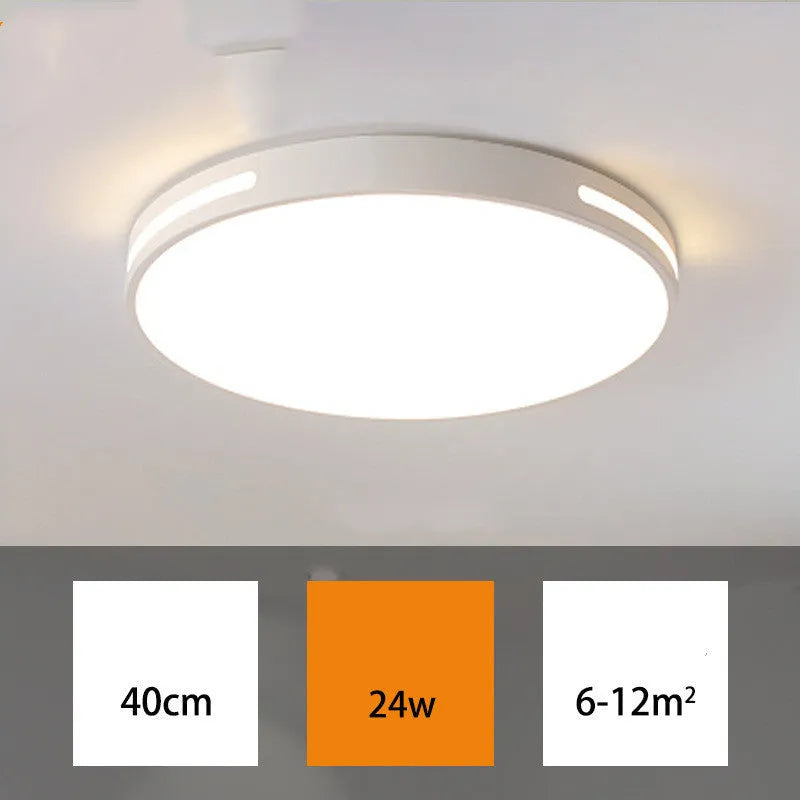Round modern LED ceiling lamp with acrylic shade and remote control