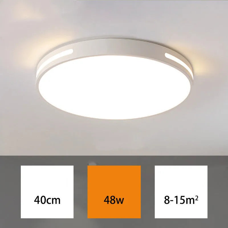 Round modern LED ceiling lamp with acrylic shade and remote control