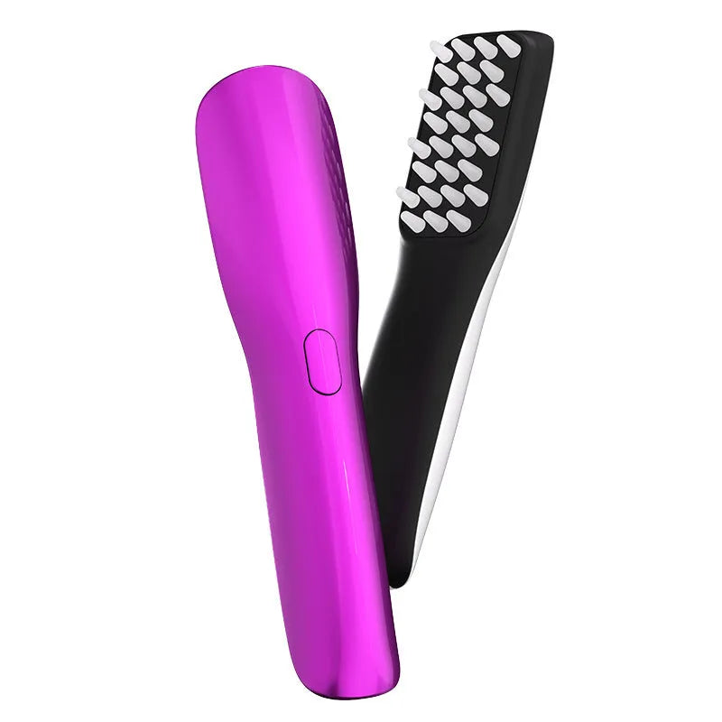 Hair growth comb with infrared and laser massage function, white and purple, 194.5 x 47 x 34 mm