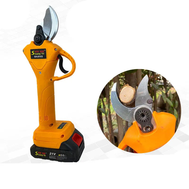 Electric garden branch shears with lithium battery for fruit tree pruning