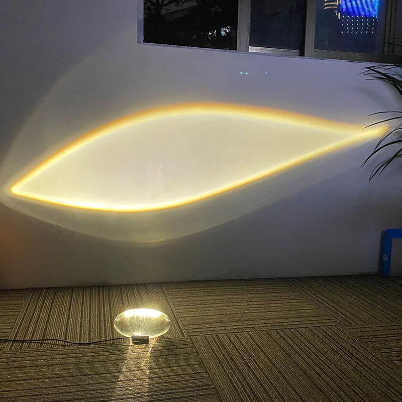 Warm light crystal shade projection lamp with LED ring light for home decoration and photography