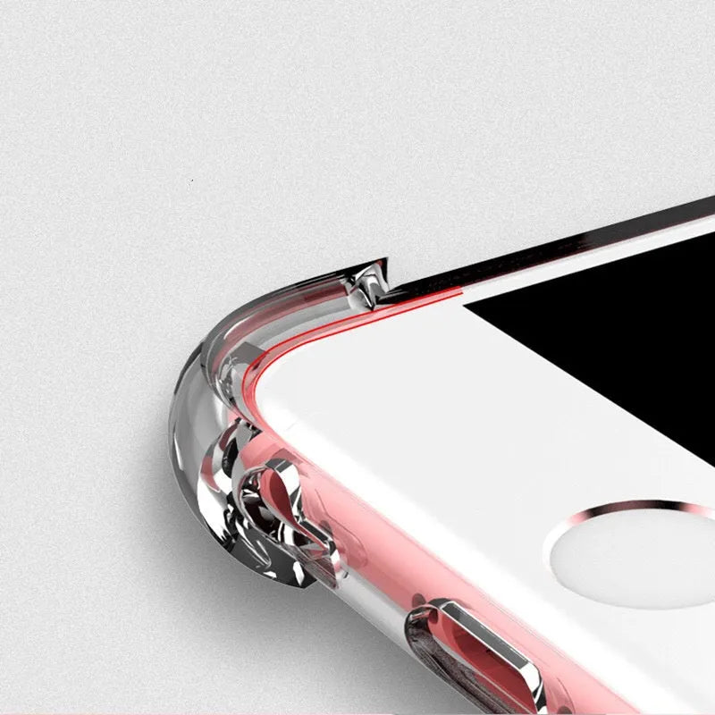 Silicone phone case with four-corner anti-drop airbag rounded edges for iPhone
