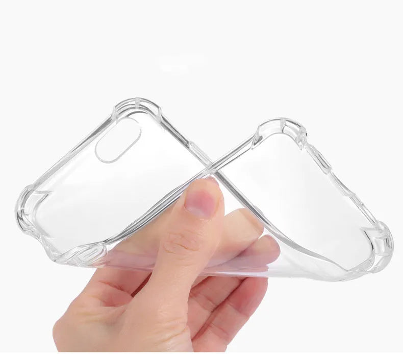 Silicone phone case with four-corner anti-drop airbag rounded edges for iPhone