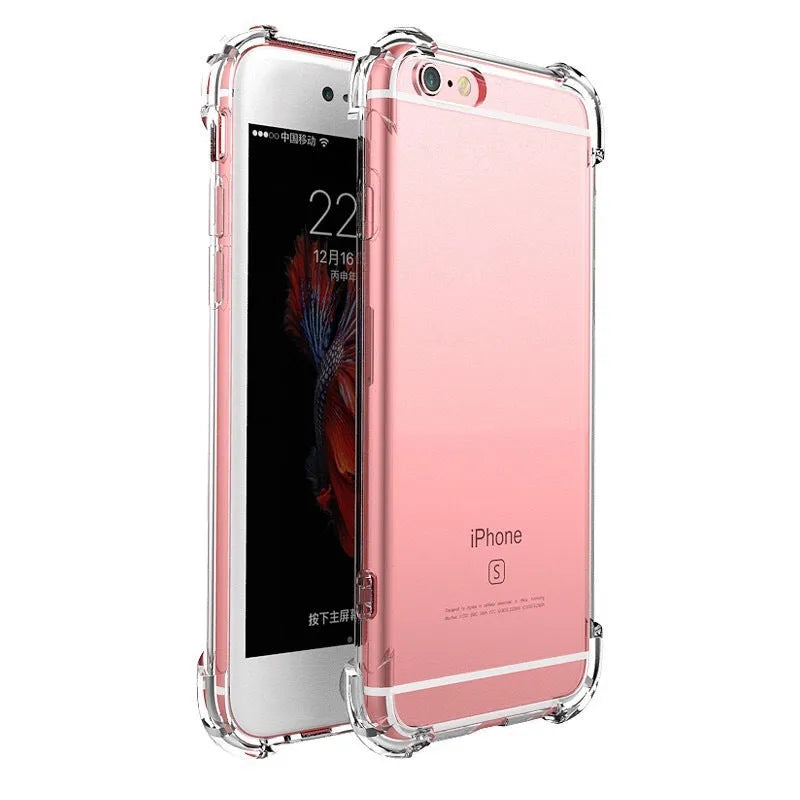 Silicone phone case with four-corner anti-drop airbag rounded edges for iPhone