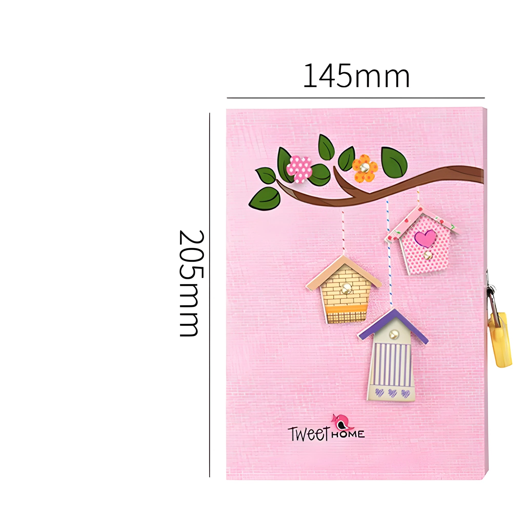 Pink heart pattern code lock diary notebook for girls, shown with lock and 32K size.