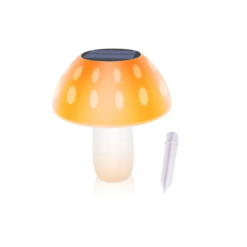 Solar mushroom ground plug light for garden and lawn decorative lighting
