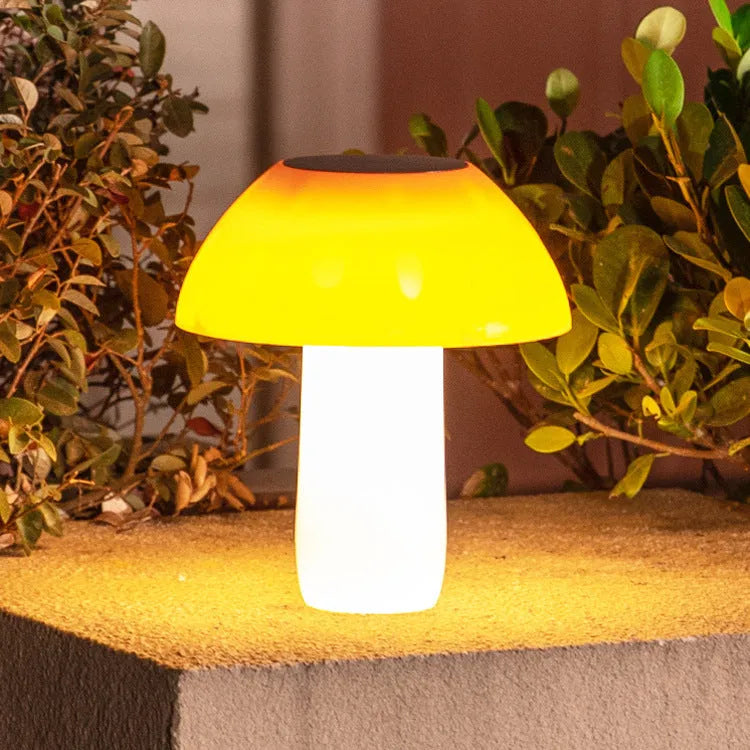 Solar mushroom ground plug light for garden and lawn decorative lighting