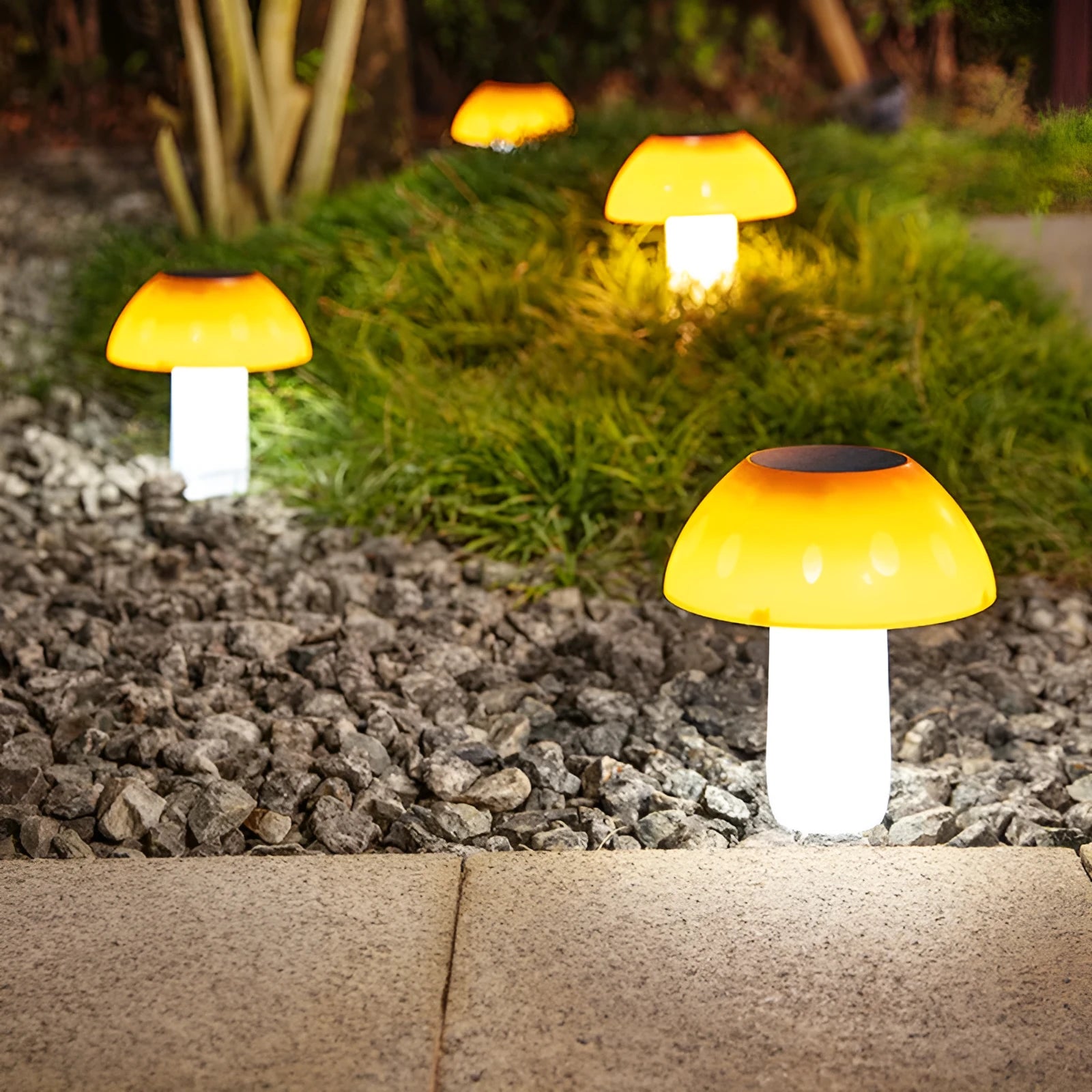 Solar mushroom ground plug light for garden and lawn decorative lighting