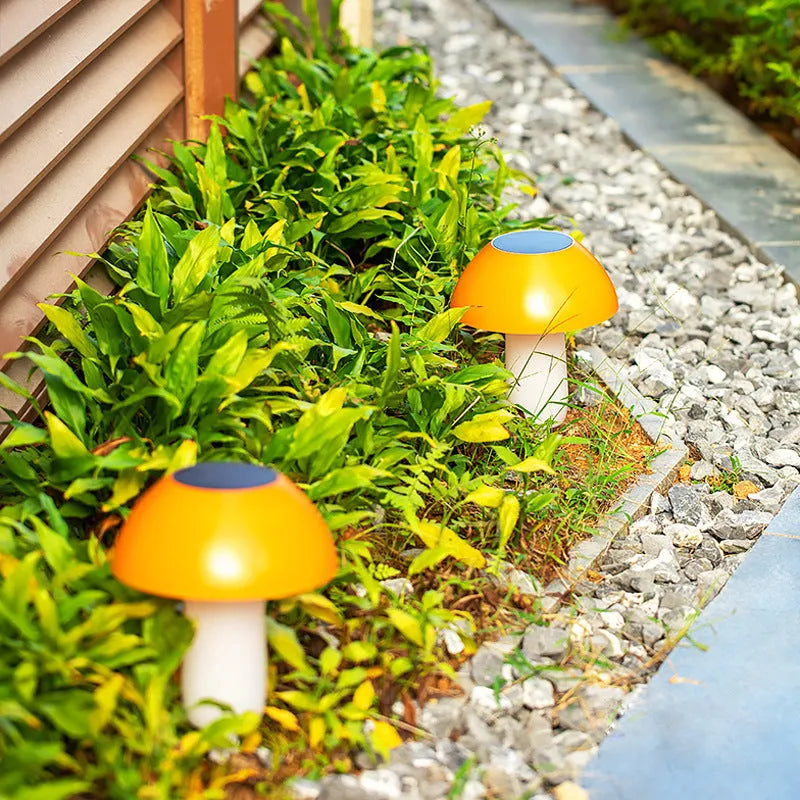 Solar mushroom ground plug light for garden and lawn decorative lighting