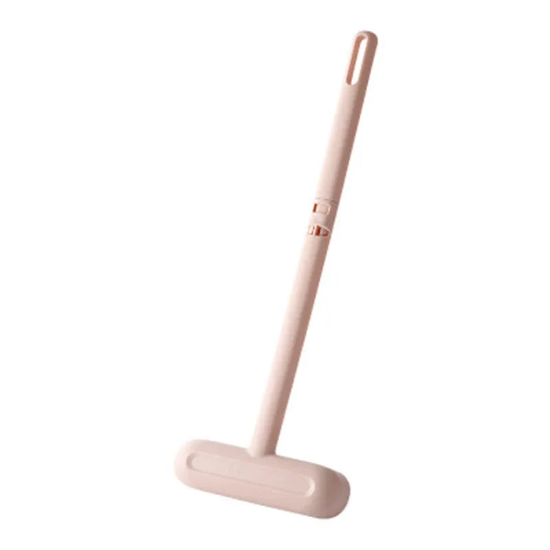Household long-handled plastic screen window cleaning brush with double-sided wipe head in white, pink, and green, 52x20cm