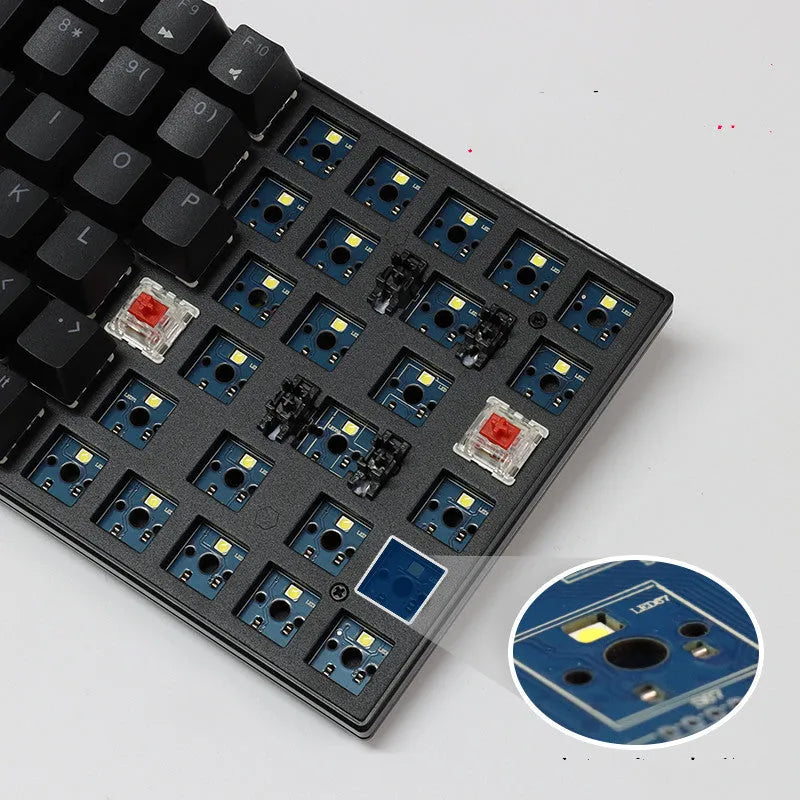 84-key wireless mechanical keyboard with hot-swappable switches in white or black case options