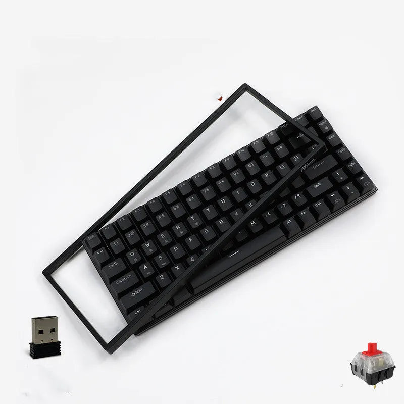 84-key wireless mechanical keyboard with hot-swappable switches in white or black case options