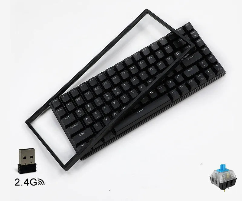 84-key wireless mechanical keyboard with hot-swappable switches in white or black case options