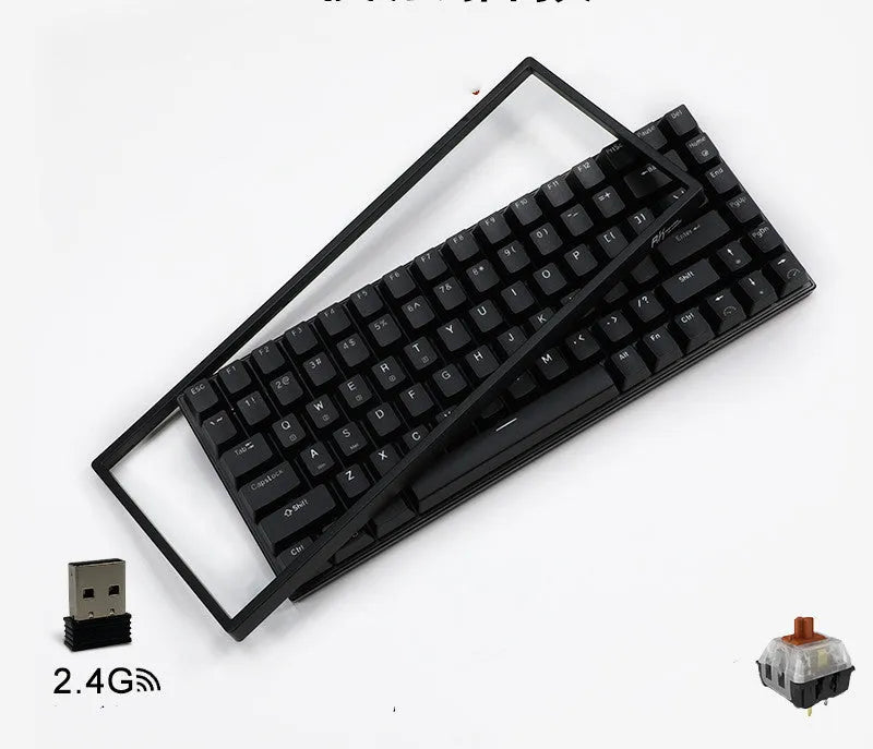 84-key wireless mechanical keyboard with hot-swappable switches in white or black case options