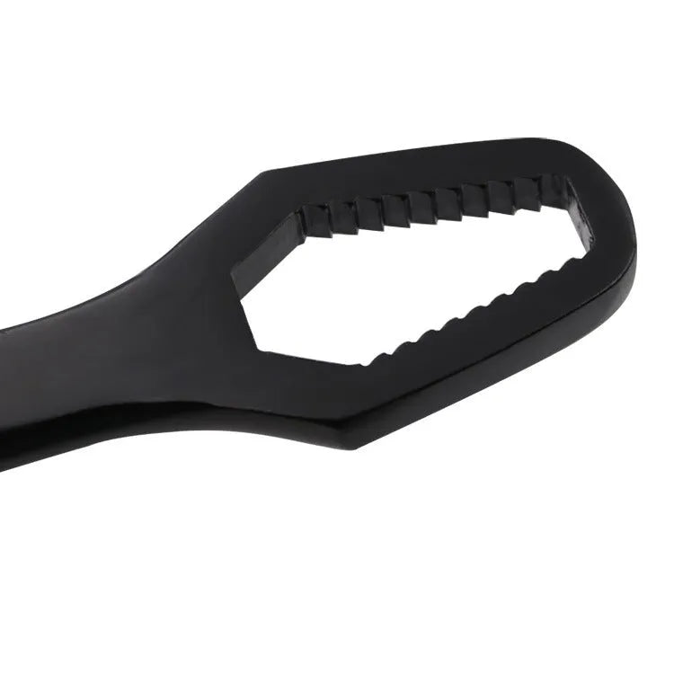 Two-end dual-use special-shaped flat-head wrench in chrome vanadium steel, 270mm length, black or white finish