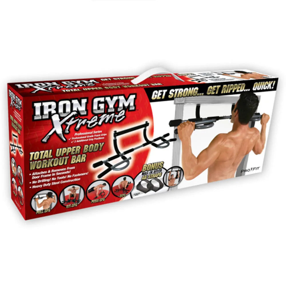 Black steel indoor pull-up bar fitness equipment for home use