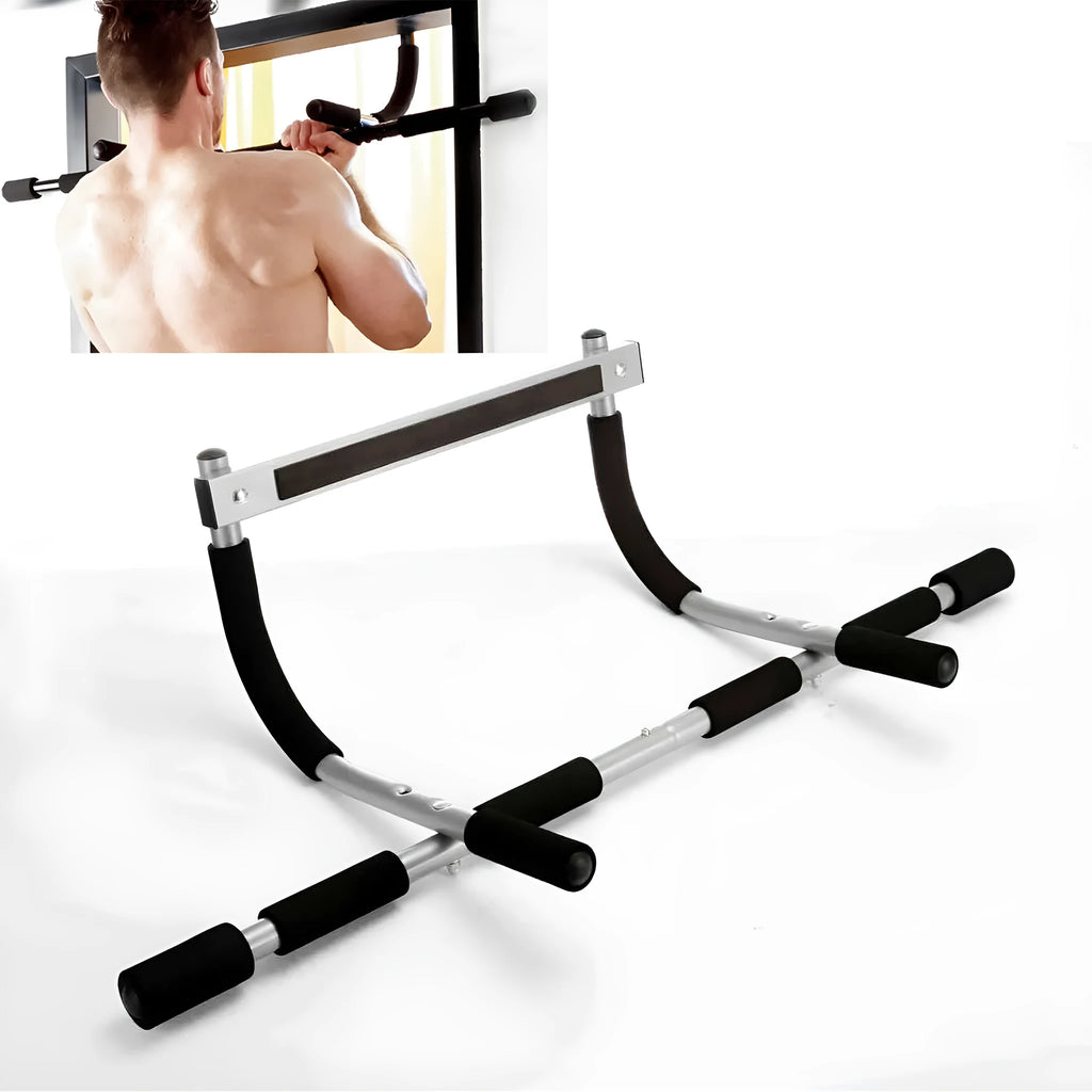 Black steel indoor pull-up bar fitness equipment for home use